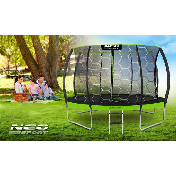 14ft/435cm profiloitu puutarhatrampoliini sisäverkolla Neo-Sport