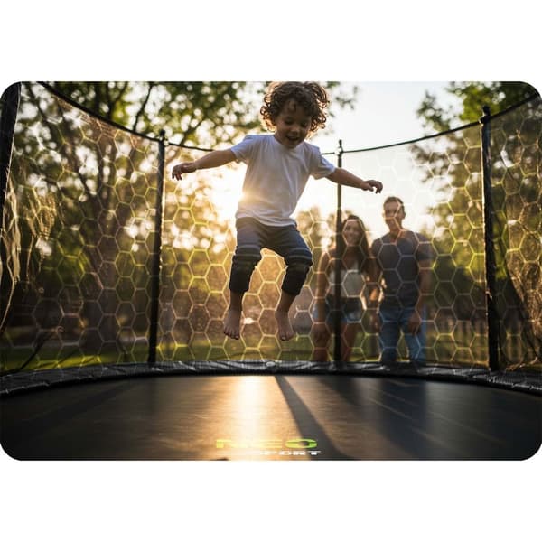 Puutarhatrampoliini 14ft/435cm sisäverkolla ja tikkailla Neo-Sport