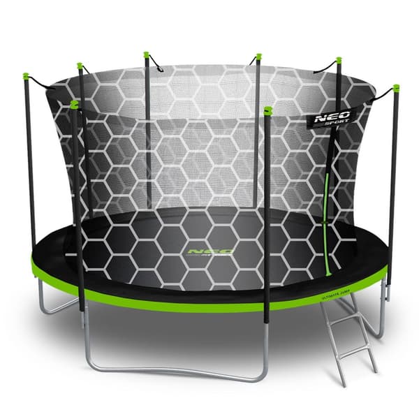 Puutarhatrampoliini 14ft/435cm sisäverkolla ja tikkailla Neo-Sport
