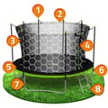 Miniatyrbilde 9 av 9: Hagetrampolin 14ft/435cm med innvendig nett og stige Neo-Sport