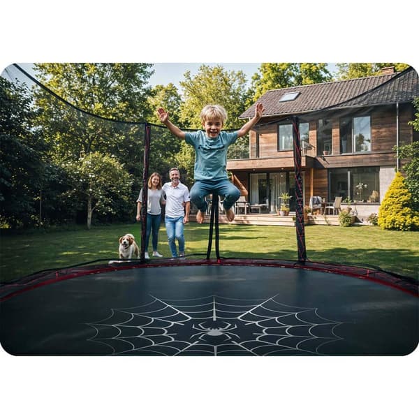 Trädgårdstrampolin 12ft/374cm med utomhusnät och stege Neo-Sport