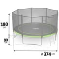 Miniatyrbild 3 av 9: Trädgårdstrampolin 12ft/374cm med utomhusnät och stege Neo-Sport