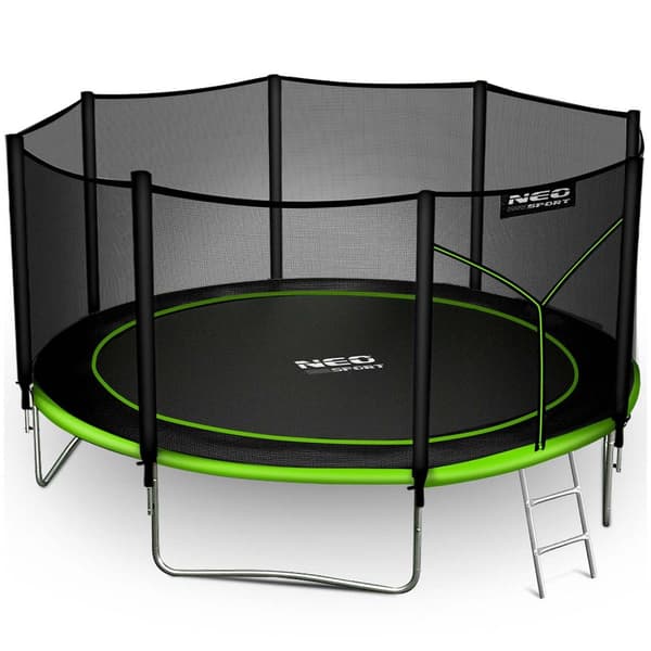 Trädgårdstrampolin 12ft/374cm med utomhusnät och stege Neo-Sport