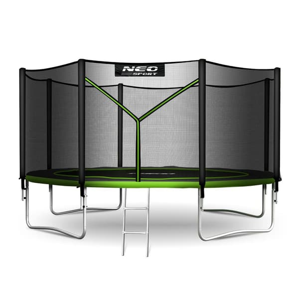 Trädgårdstrampolin 12ft/374cm med utomhusnät och stege Neo-Sport