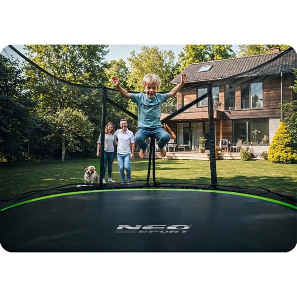 Trädgårdstrampolin 8ft/252cm med utomhusnät och stege Neo-Sport