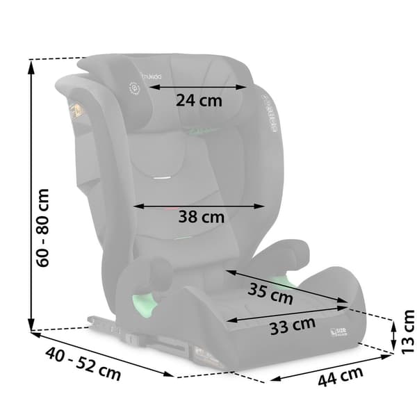 Nukido Louis Soft Bilsete Svart/Grå 15-36kg ISOFIX