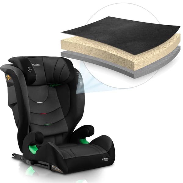 Nukido Louis Soft Bilsete Svart/Grå 15-36kg ISOFIX