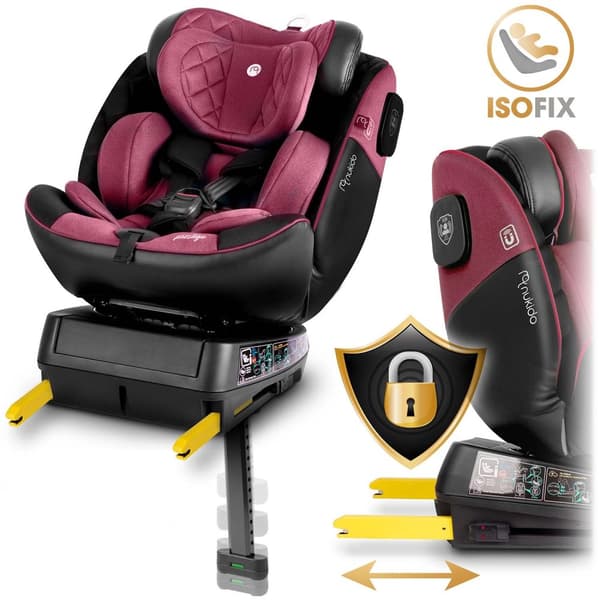 Nukido Prestige Line Autostol Sort/Pink 0-36kg ISOFIX