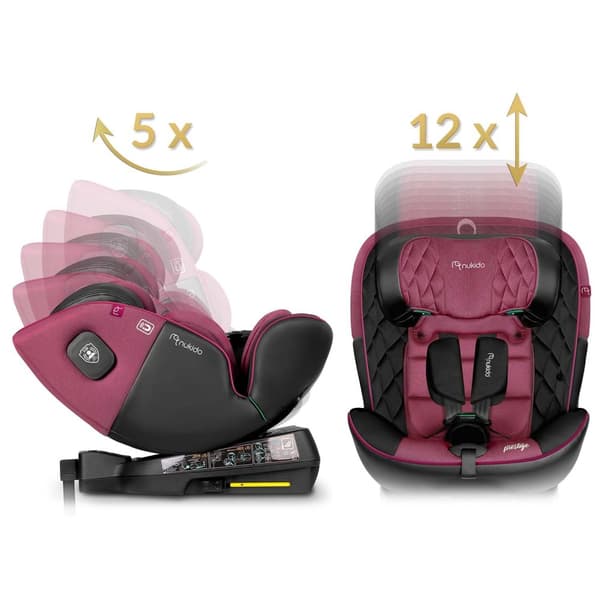 Nukido Prestige Line Autostol Sort/Pink 0-36kg ISOFIX