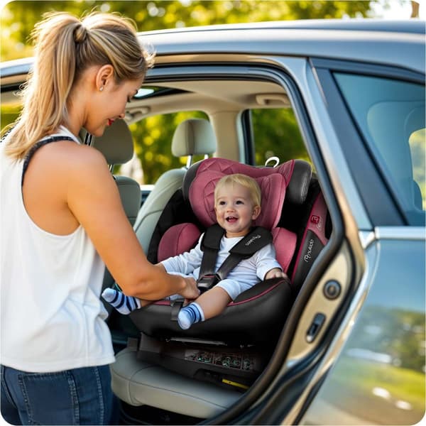 Nukido Prestige Line Autostol Sort/Pink 0-36kg ISOFIX