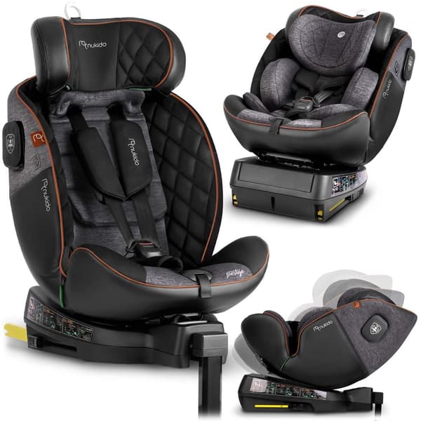 Nukido Prestige Line Bilbarnstol Svart/Grå 0-36kg ISOFIX