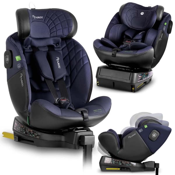 Nukido Aero Line Bilsete Sort/Marineblå 0-36kg ISOFIX