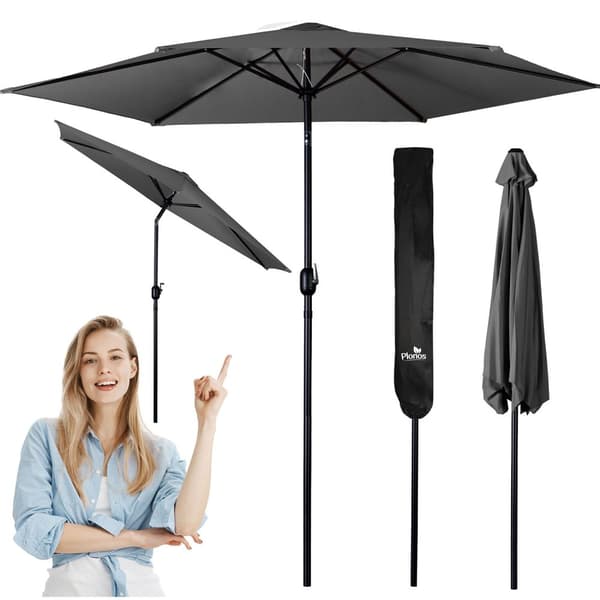 Sammenleggbar hageparaply 6 segmenter 300 cm med trekk Plonos PL-884