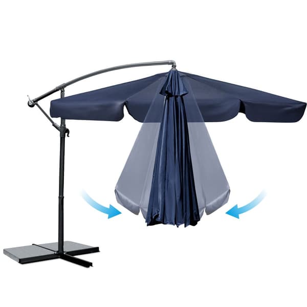 Kokoontaittuva puutarhasateenvarjo 8 segmenttiä 350 cm kannella Plonos PL-881