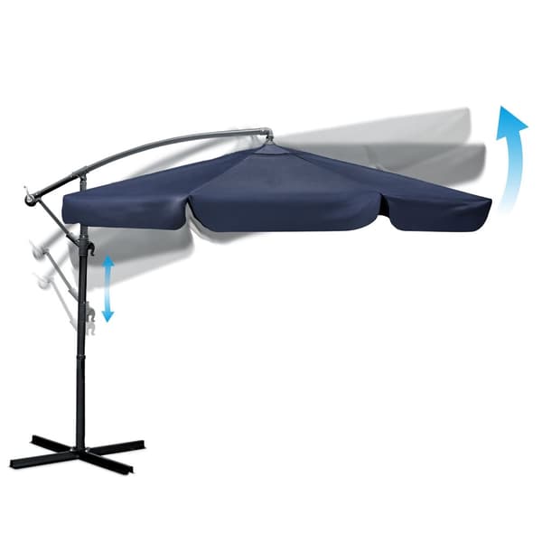 Kokoontaittuva puutarhasateenvarjo 8 segmenttiä 350 cm kannella Plonos PL-881