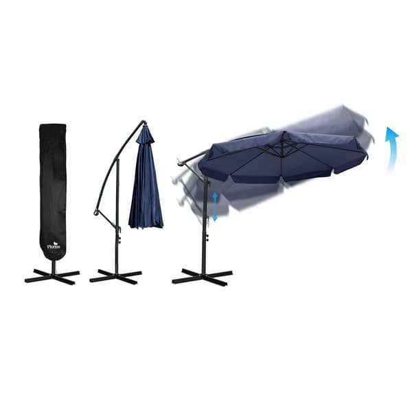 Kokoontaittuva puutarhasateenvarjo 8 segmenttiä 350 cm kannella Plonos PL-881
