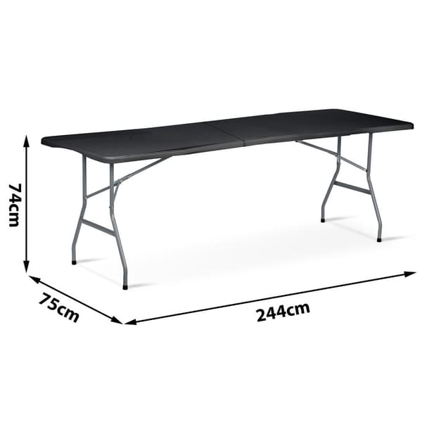 Sammenleggbart hageserveringsbord 244 cm Plonos sort