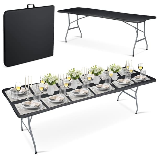 Sammenleggbart hageserveringsbord 244 cm Plonos sort