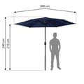 Miniatyrbilde 4 av 9: Sammenleggbar hageparaply 6 segmenter 300 cm med trekk Plonos PL-884