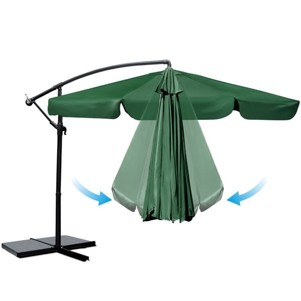 Kokoontaittuva puutarhasateenvarjo 8 segmenttiä 350 cm kannella Plonos PL-881