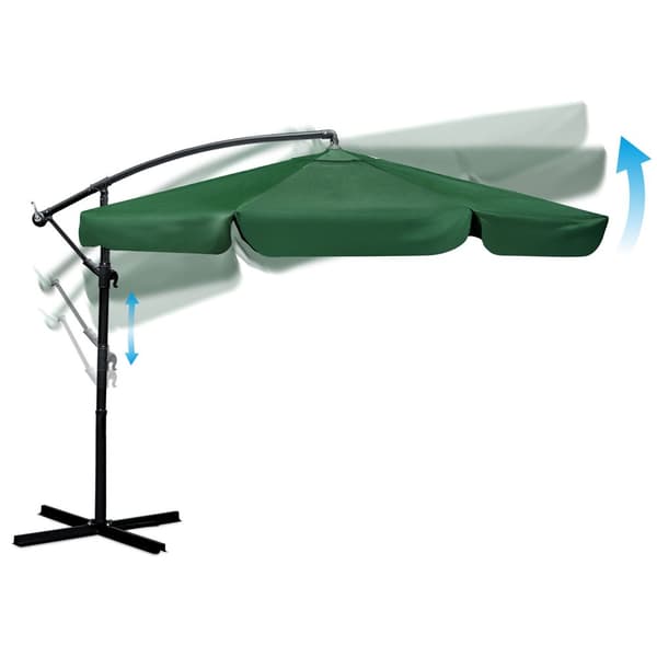 Kokoontaittuva puutarhasateenvarjo 8 segmenttiä 350 cm kannella Plonos PL-881