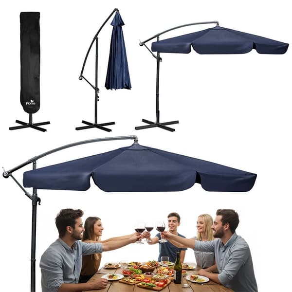 Sammenleggbar hageparaply 6 segmenter 350 cm med trekk Plonos PL-880