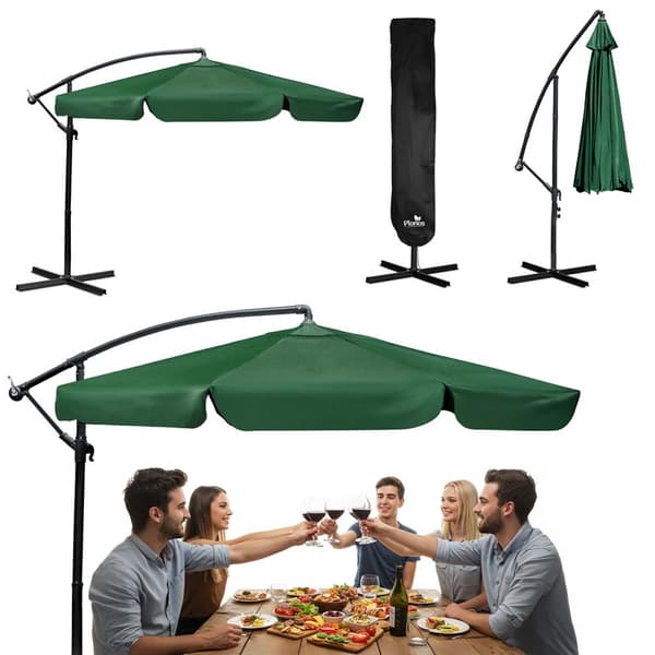 Sammenleggbar hageparaply 6 segmenter 350 cm med trekk Plonos PL-880