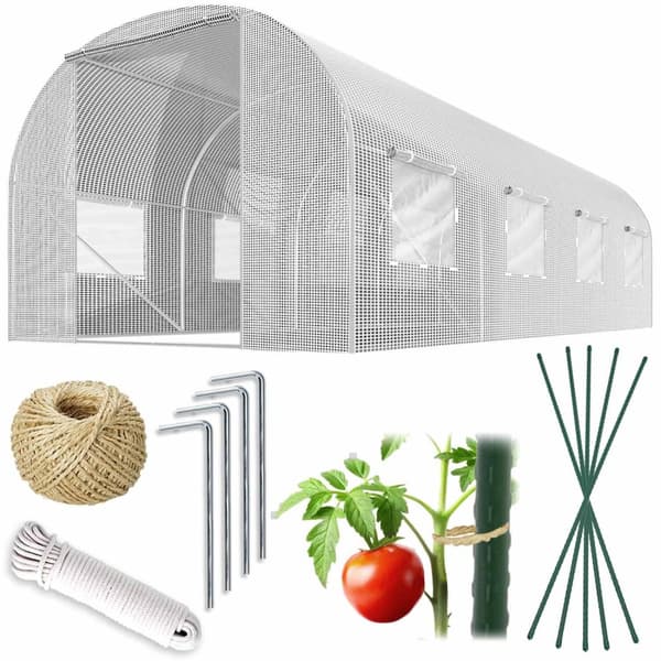 Hagetunnel 2,5 x 4 m (10 m2) hvit Plonos