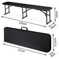 Miniatyrbilde 4 av 9: Sammenleggbar serveringshagebenk 180 cm Plonos sort