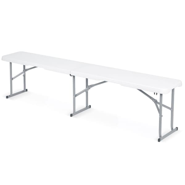Sammenleggbar serveringshagebenk 180 cm Plonos hvit