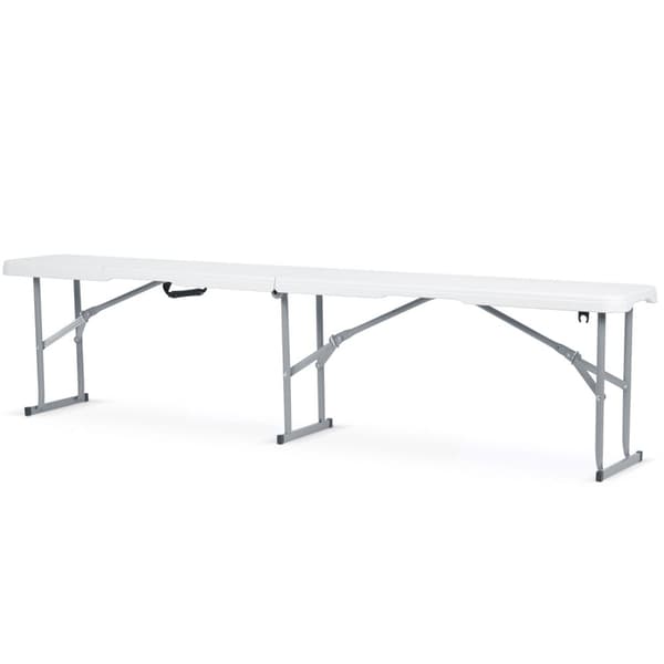 Sammenleggbar serveringshagebenk 180 cm Plonos hvit