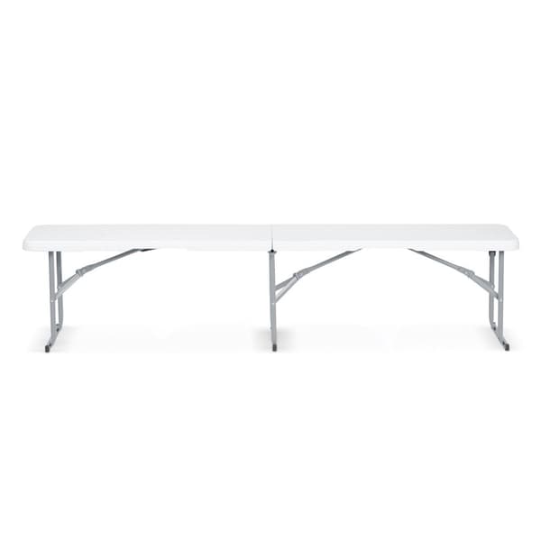 Sammenleggbar serveringshagebenk 180 cm Plonos hvit