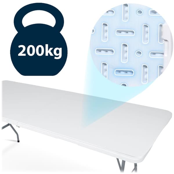 Fällbart trädgårdsserveringsbord 180 cm Plonos vit