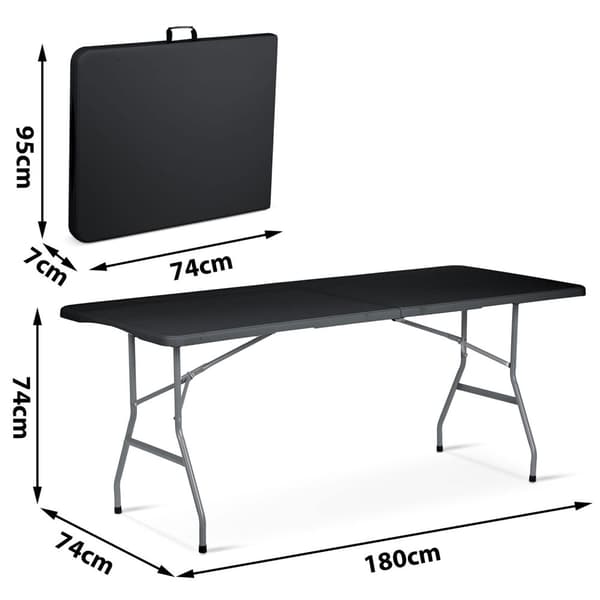 Sammenleggbart hageserveringsbord 180 cm Plonos sort