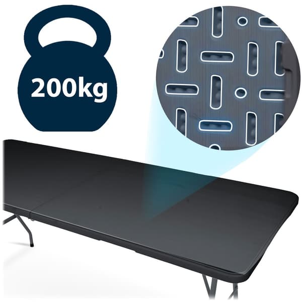 Sammenleggbart hageserveringsbord 180 cm Plonos sort