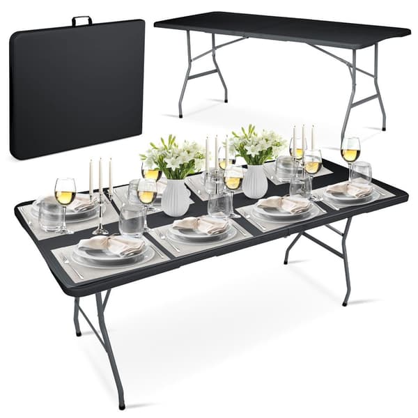 Sammenleggbart hageserveringsbord 180 cm Plonos sort