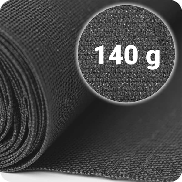 Skyggenet 1,5x50m 140g/m2 + 50 klemmer grå