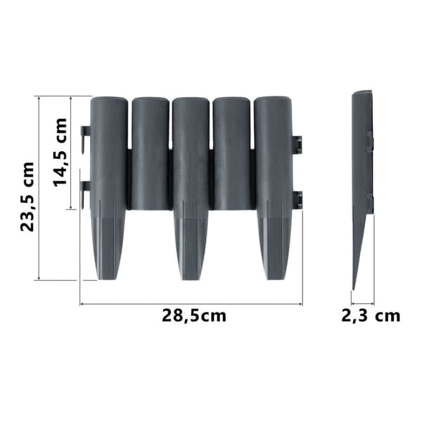 Plonos havekant 220 cm PL-961 grå