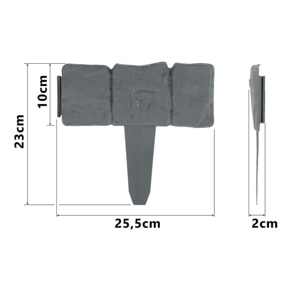 Plonos trädgårdsbård 250 cm PL-962 grå
