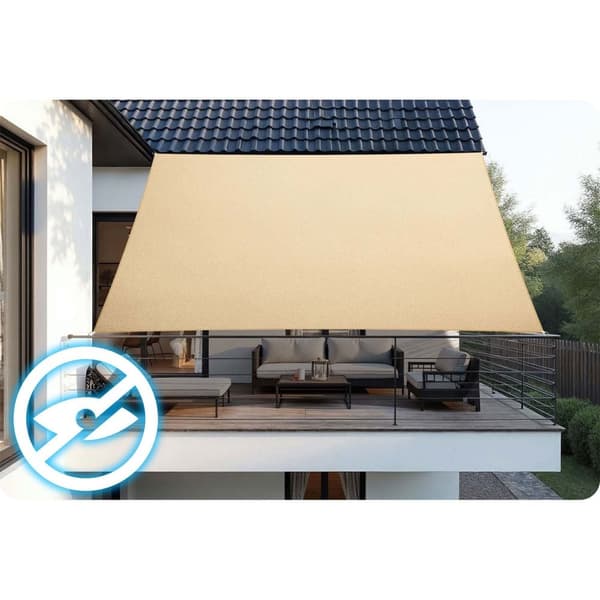 Rektangulært solseil 3x4m Plonos PL-885 beige