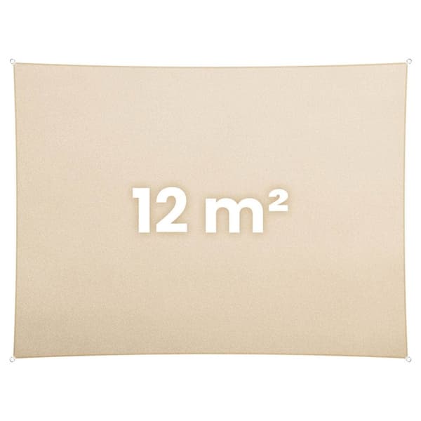 Rektangulært solseil 3x4m Plonos PL-885 beige