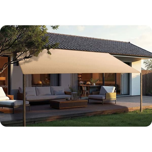 Rektangulært solseil 3x4m Plonos PL-885 beige