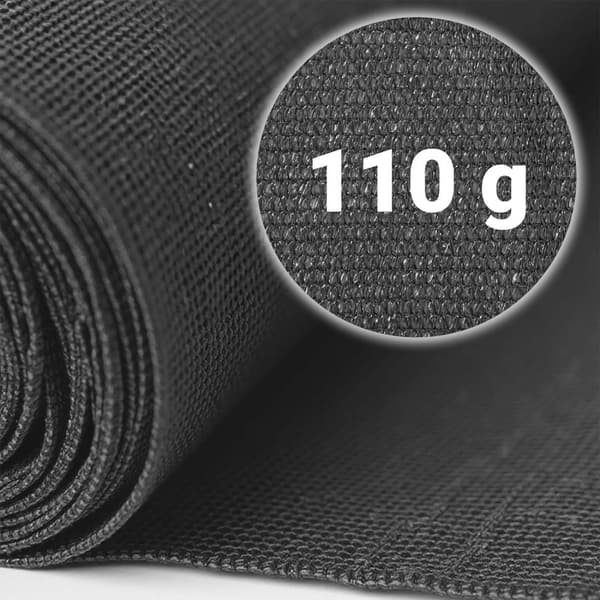 Skyggenett 1,5x25m 110g/m2 + 50 klemmer grå