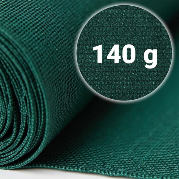Skyggenett 1,5x50m 140g/m2 + 50 klemmer grønn