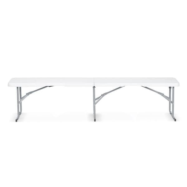 Catering sett hage klappbord + 2 benker 180 cm Plonos hvit