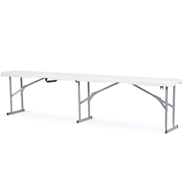 Catering sett hage klappbord + 2 benker 180 cm Plonos hvit