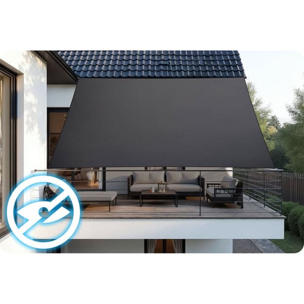 Rektangulært skyggeseil 3x4m Plonos PL-885 grå