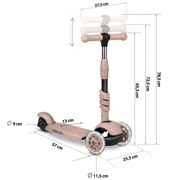 Ricokids Todi 3-hjuls scooter - Beige