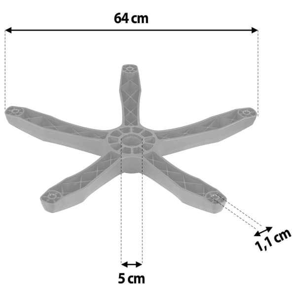 Lænestolsfod 320mm sort og grå