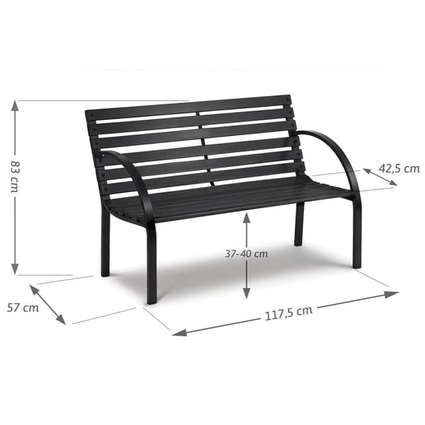 Hagebenk med ryggstøtte 117,5 x 83 x 57 cm Sofotel Luca